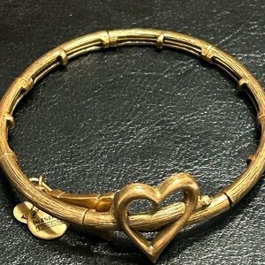 Alex and Ani Vintage Gold Cupids Heart and Arrow Wrap Bracelet